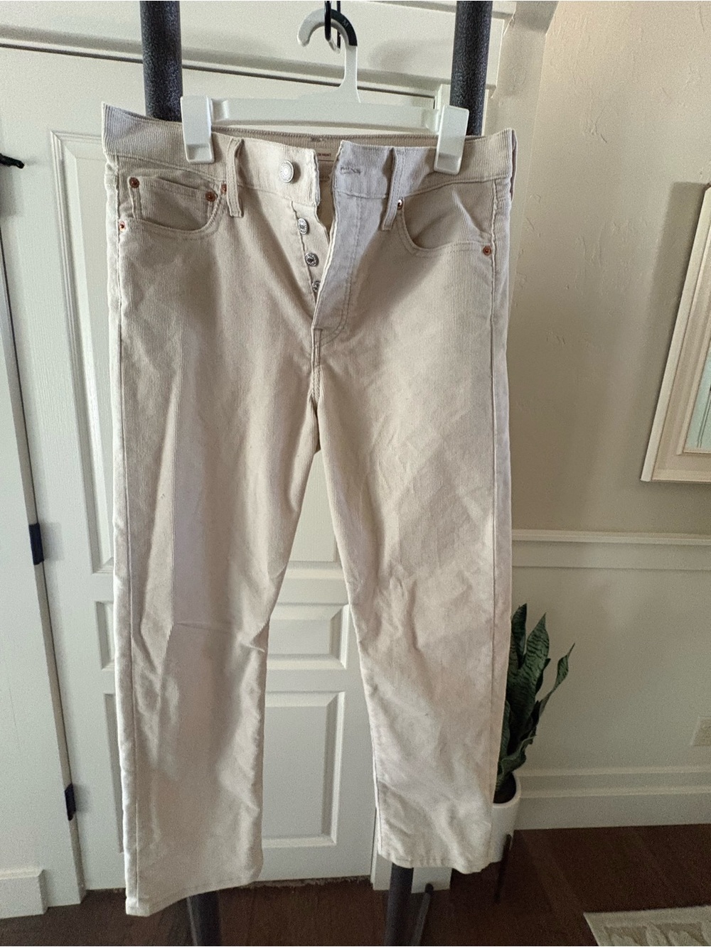 Corduroy Levi's wedgie straight CreamButton-Fly